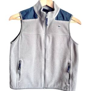 Vineyard Vines Fleece Vest Grey/Navy